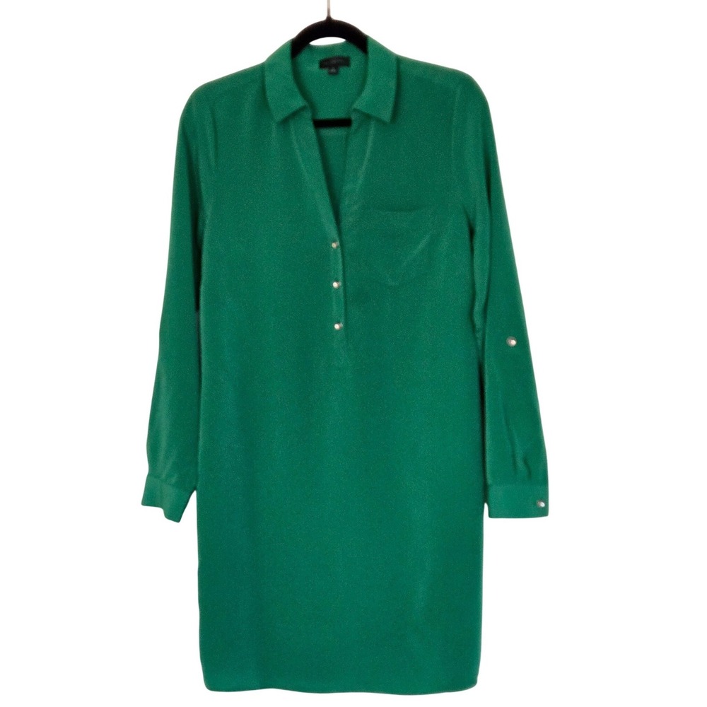 The Limited Green Shirt Dress Size M Button Front Long Sleeve‎ Tunic - Picture 2 of 10